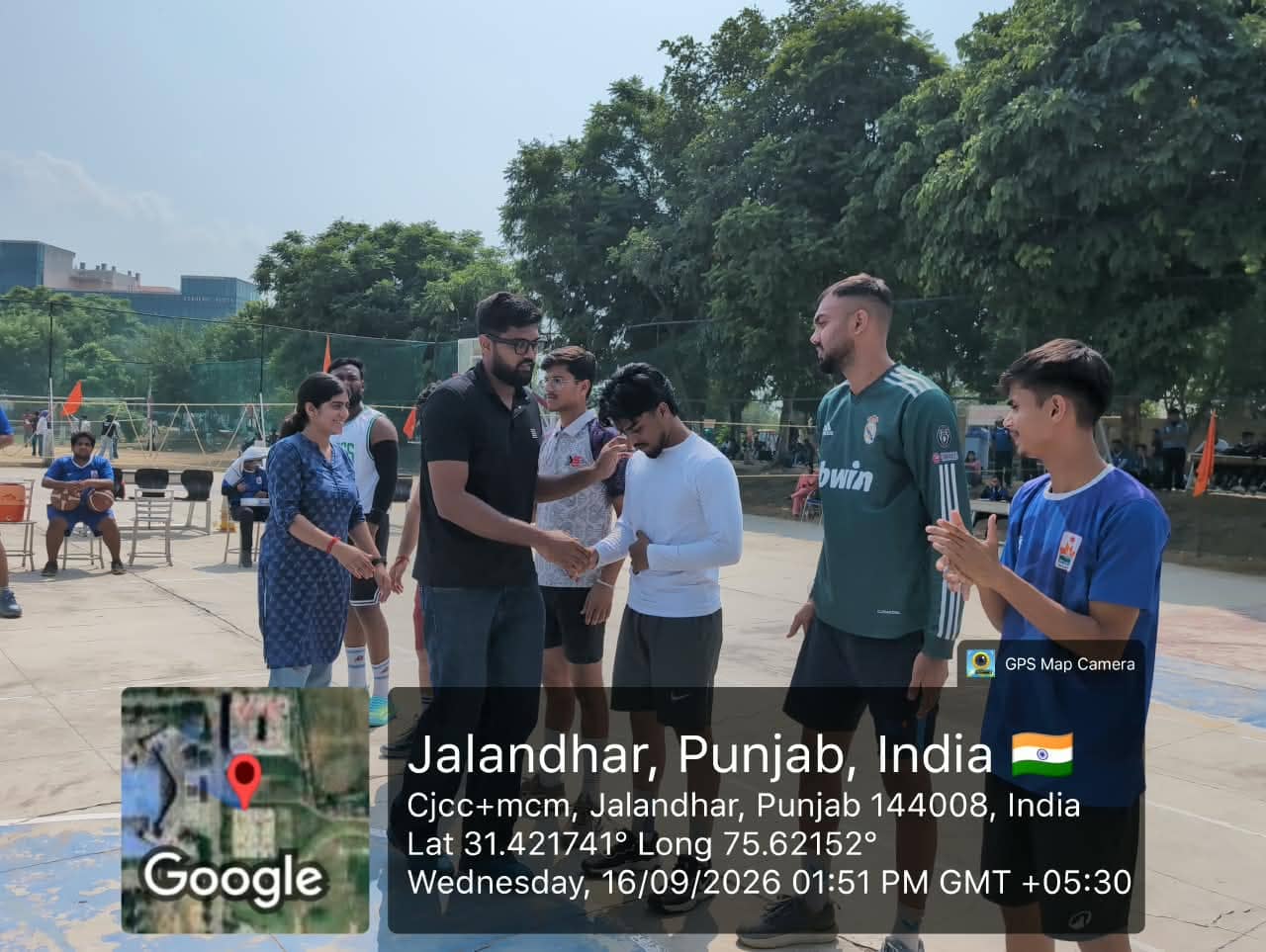 Students participating in the Inter-Department Basketball Tournament