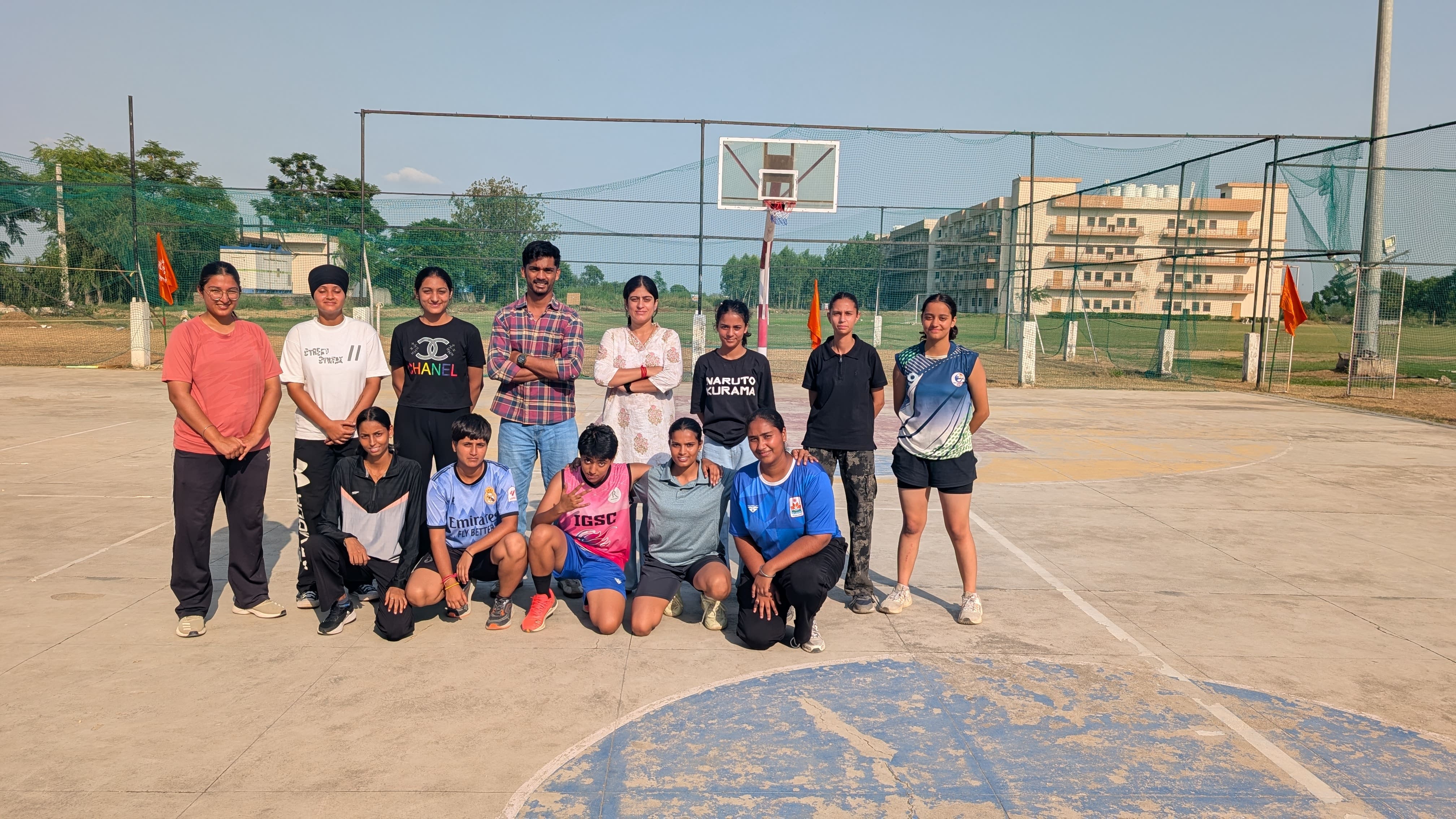 Students participating in sports activities